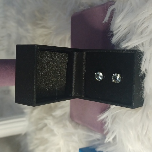Colleen Lopez Precious Sterling Silver Aquamarine Stud Earrings NIB - Picture 6 of 10